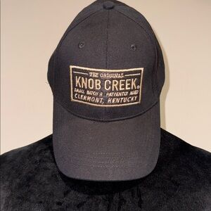 Knob Creek Kentucky Bourbon Whiskey Black Adjustable Hat NWOT